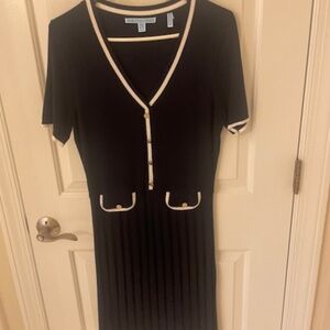 Draper James Navy and White Classic Knit Dress